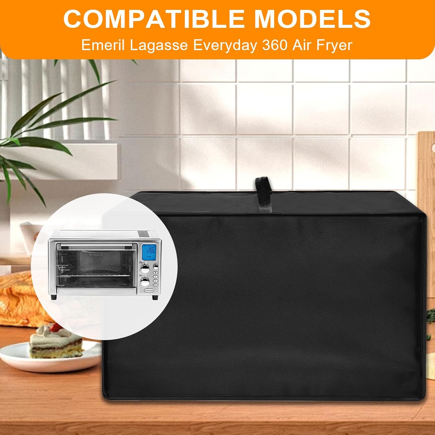 Toaster Oven Air Fryer Cover, Heat-Resistant Waterproof Dust-proof Kitchen Appliance Covers Compatible For Emeril Lagasse Everyday 360 S-AFO-001 Air Fryer