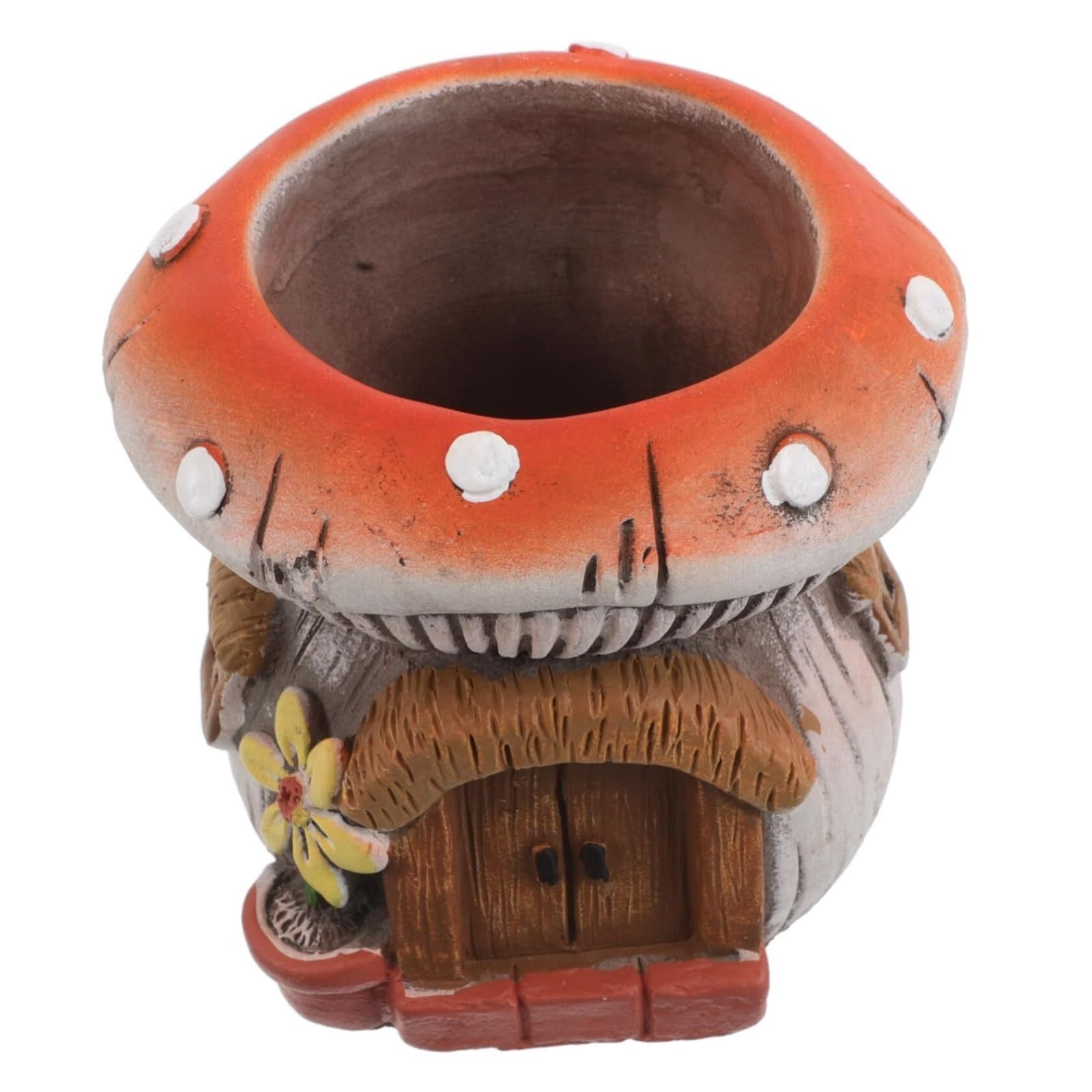 MDNIPQBAM natural Cement Mushroom Succulent Plant Pot Small Weather-Resistant Concrete Flower for garden(A)