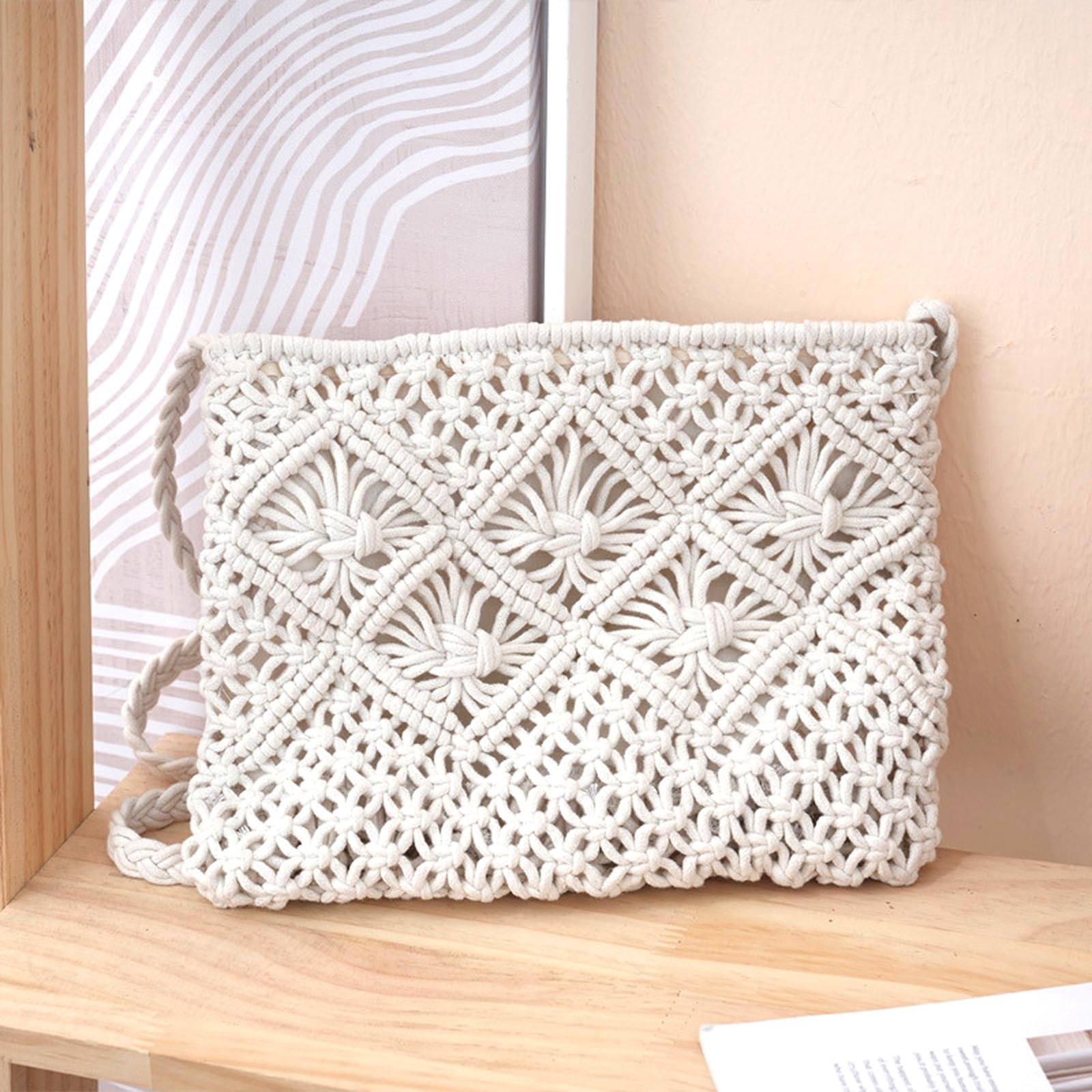 Borsa Intrecciata Donna, Borsa Paglia Donna Elegante, Borse in Paglia, Crochet Bag, Borsa Paglia Donna, borsetta donna estiva, Piccola Borsa in Paglia per Vacanze