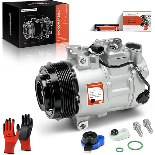 A-Premium Air Conditioner AC Compressor with Clutch Compatible with Mercedes-Benz C250 1.8L 2012-2015, SLK250 1.8L 2012-2015 (Not for with Start/Stop Feature)