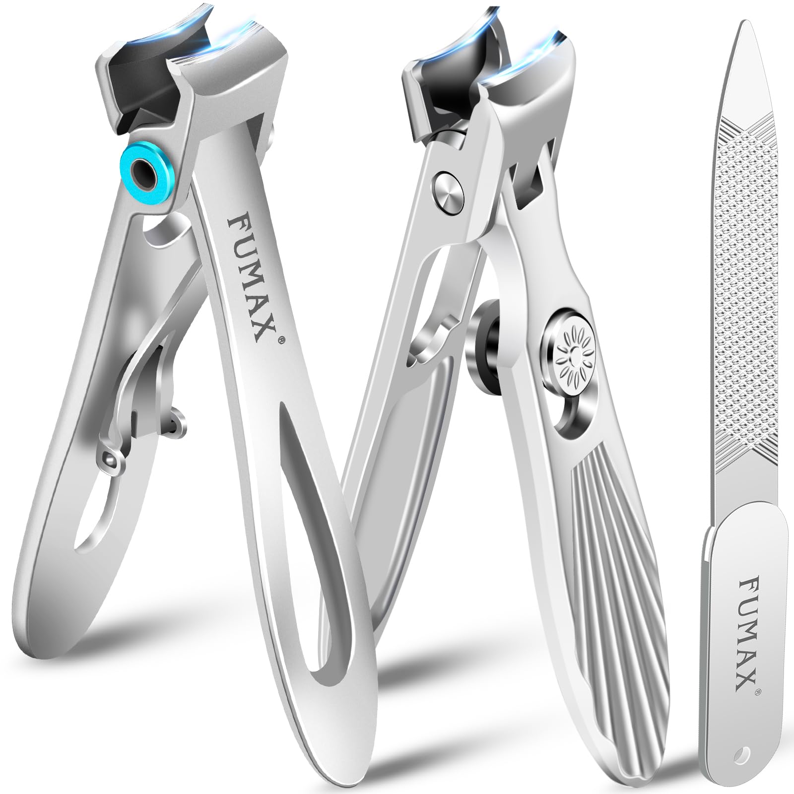 Nail Clippers for Men Thick Nails with Catcher, Large Toenail Clippers for Thick Toenails for Seniors with Wide Opening, Stainless Steel Sharp