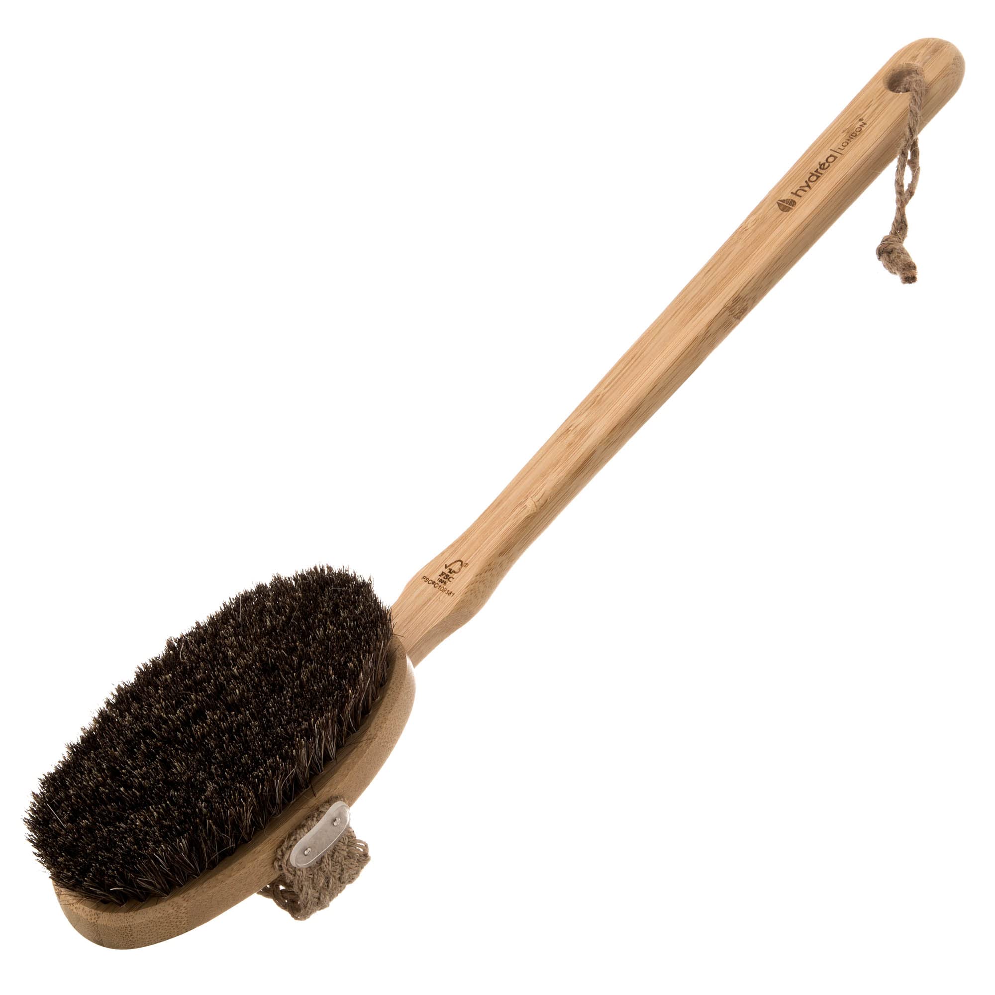 Hydrea LondonBamboo Mane & Cactus Bristle Bath Brush With Long Detachable Handle WBB13H-HD