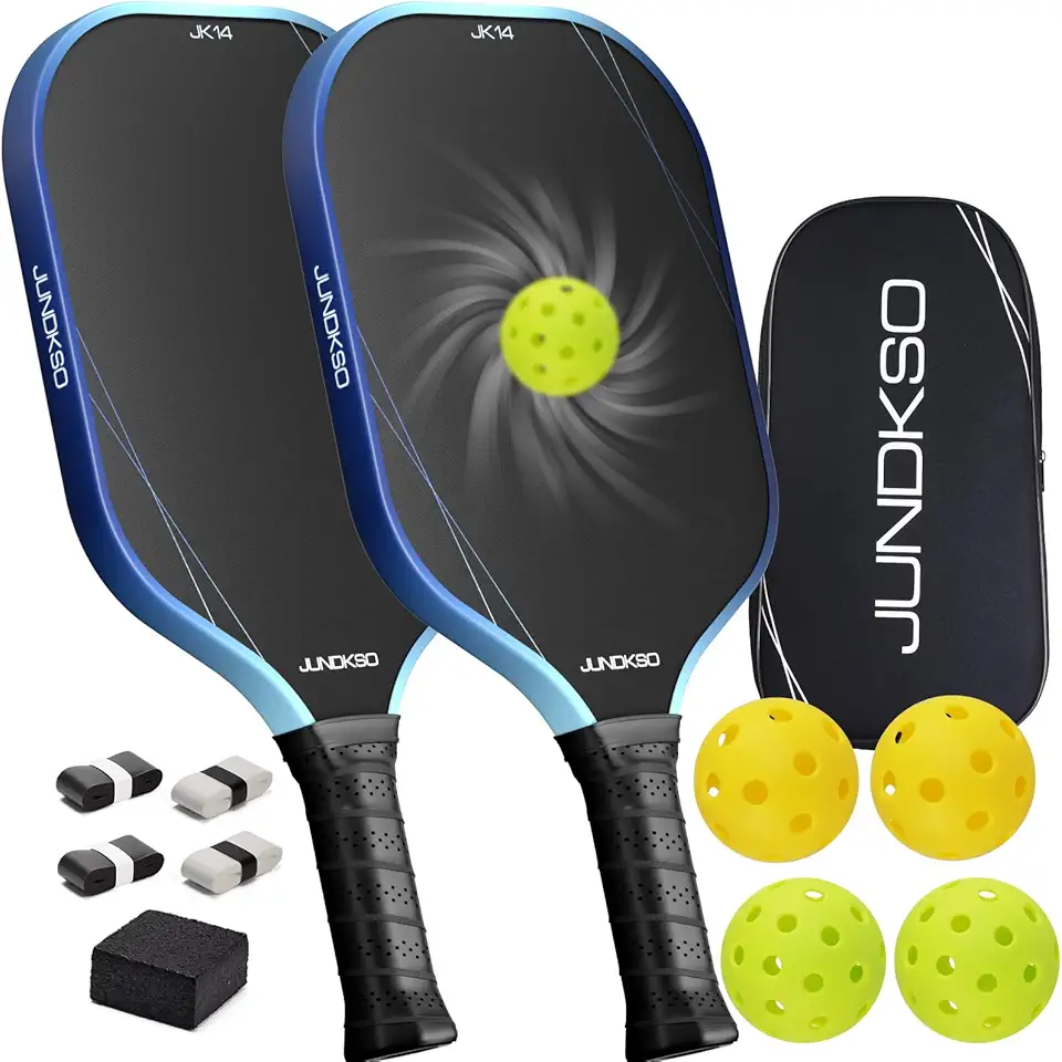 Pickleball Paddles Set of 2 - Graphite Carbon Fiber Pickle Ball Paddle Composite -USAPA Compliant Pro Pickle Racket -14mm Lightweight PP Honeycomb Core -Men's and Women's Outdoor Game Gift S