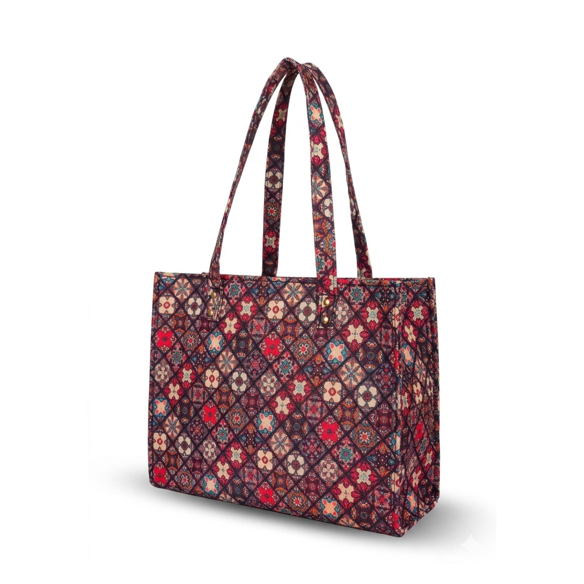 Stylish Jute Tote Bag for Office & Laptop | Large Capacity Shoulder Handbag with Zip Pockets | Lightweight Waterproof Shopper Tote for Work, College, Shopping & Gift for Women-image-20
