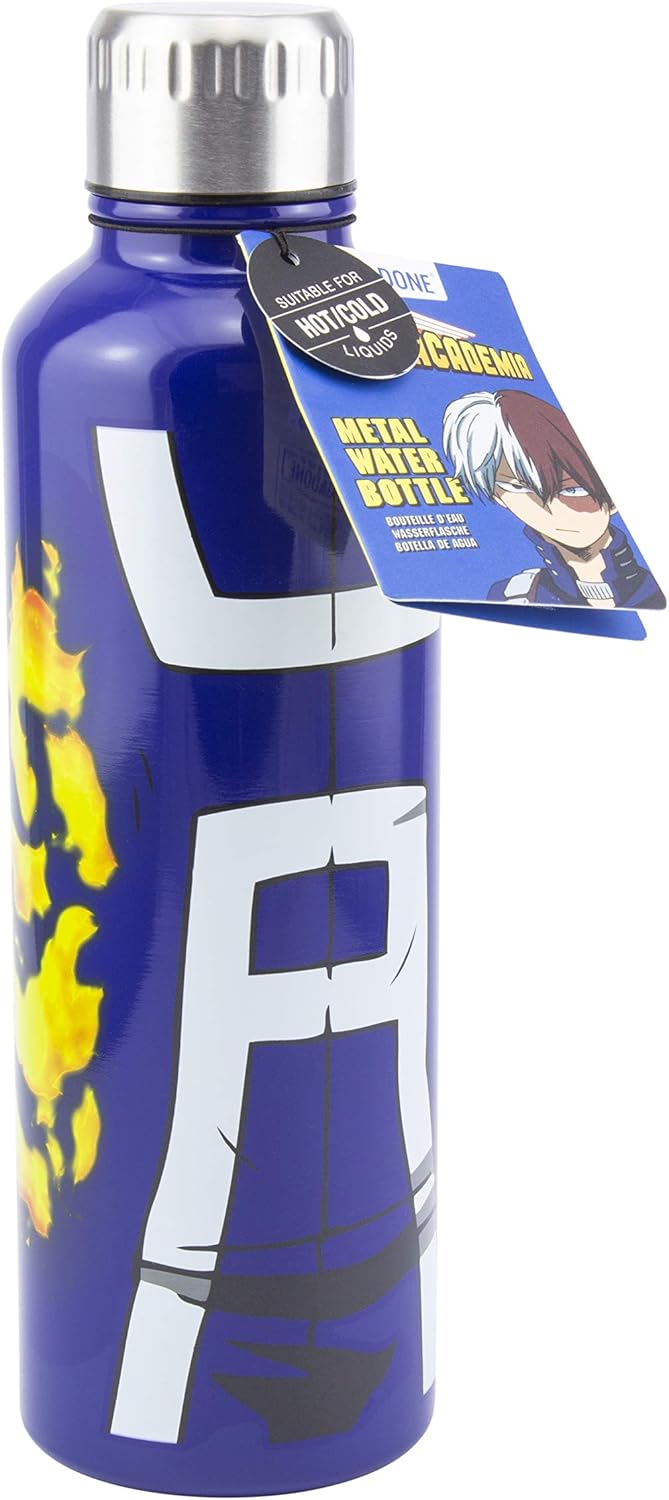 Paladone My Hero Academia Metal Water Bottle for Hot and Cold Drinks
