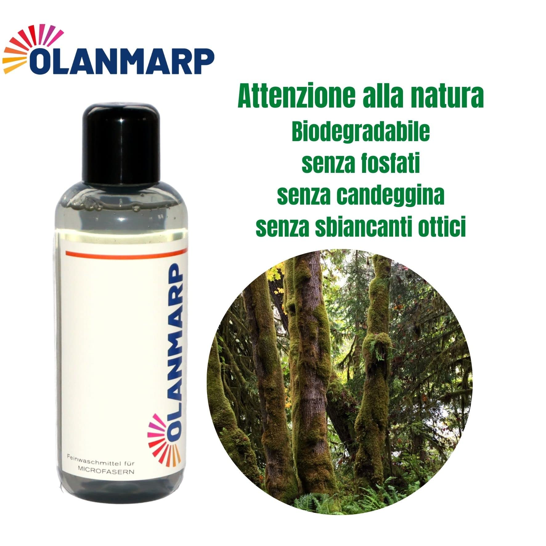 Detersivo concentrato in microfibra – detersivo liquido per lavare a mano + in lavatrice (480 ml, senza rete di lavaggio)