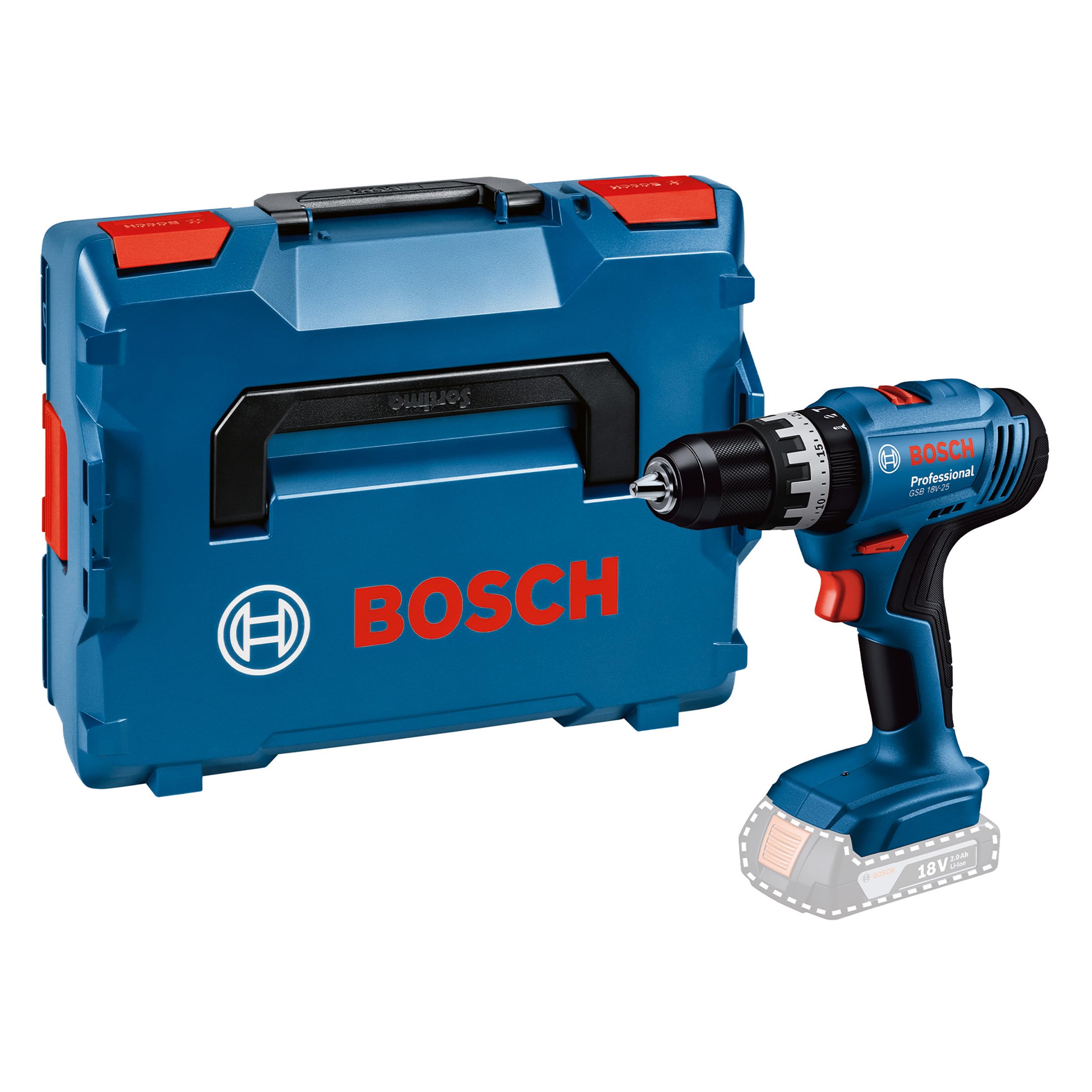 Bosch Professional 18V Battery Hammer Drill System GSB 18V-25 (max. screw diameter 10 mm, incl. L-BOXX)