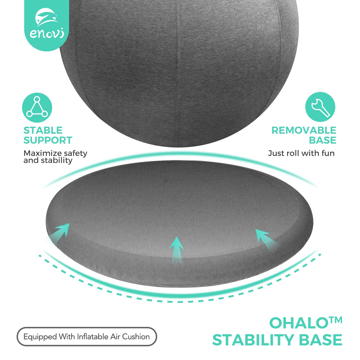 ProBalanceΩ Chaise de ballon de yoga, chaise d'exercice avec housse et base pour bureau à domicile, accouchement et grossesse, ballon de stabilité et siège de ballon d'équilibre pour soulager