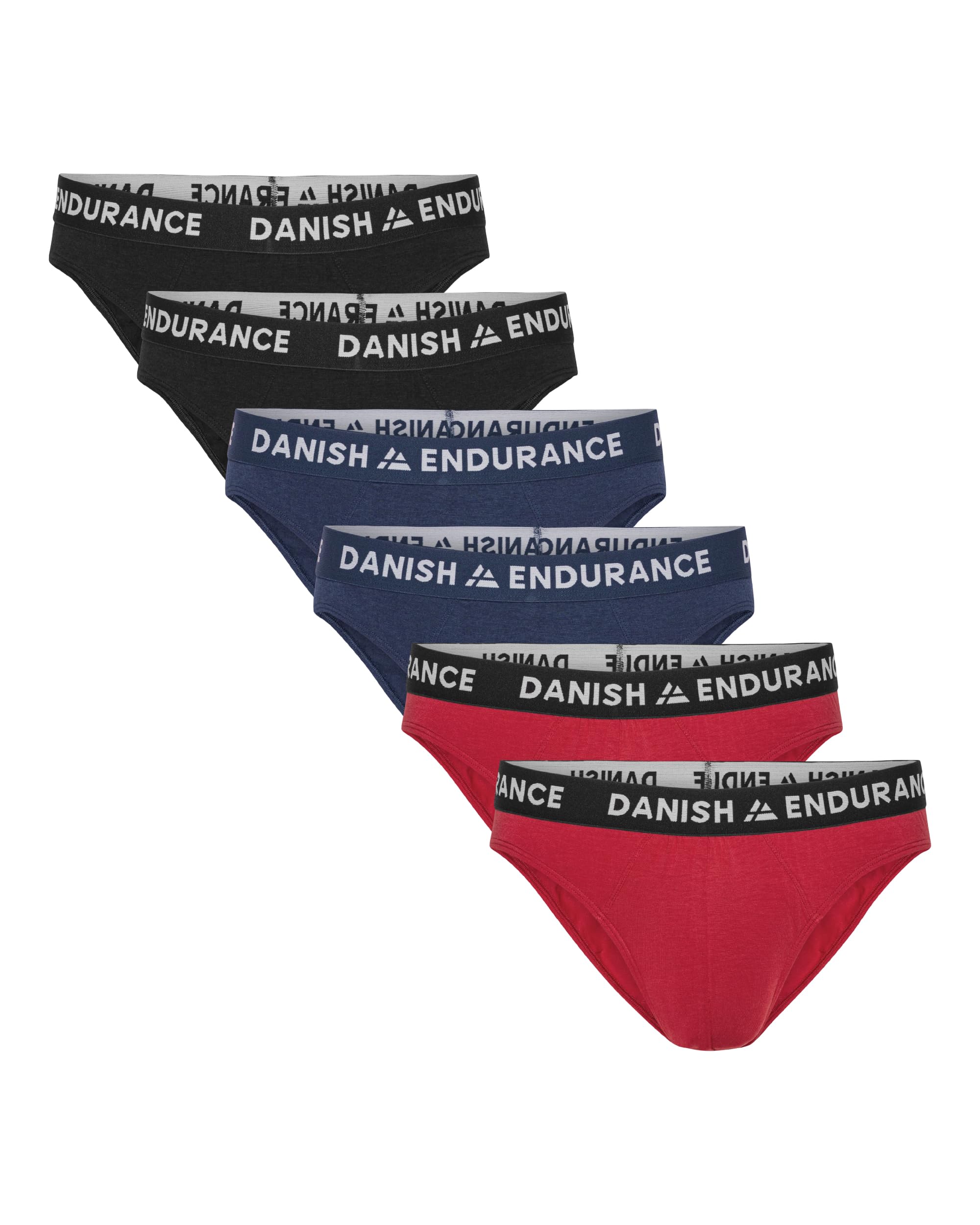 DANISH ENDURANCE Slip Uomo in bambù, Mutande Uomo Ultra Morbide e Traspiranti, Slip Comodi Senza Etichetta, 6 Paia