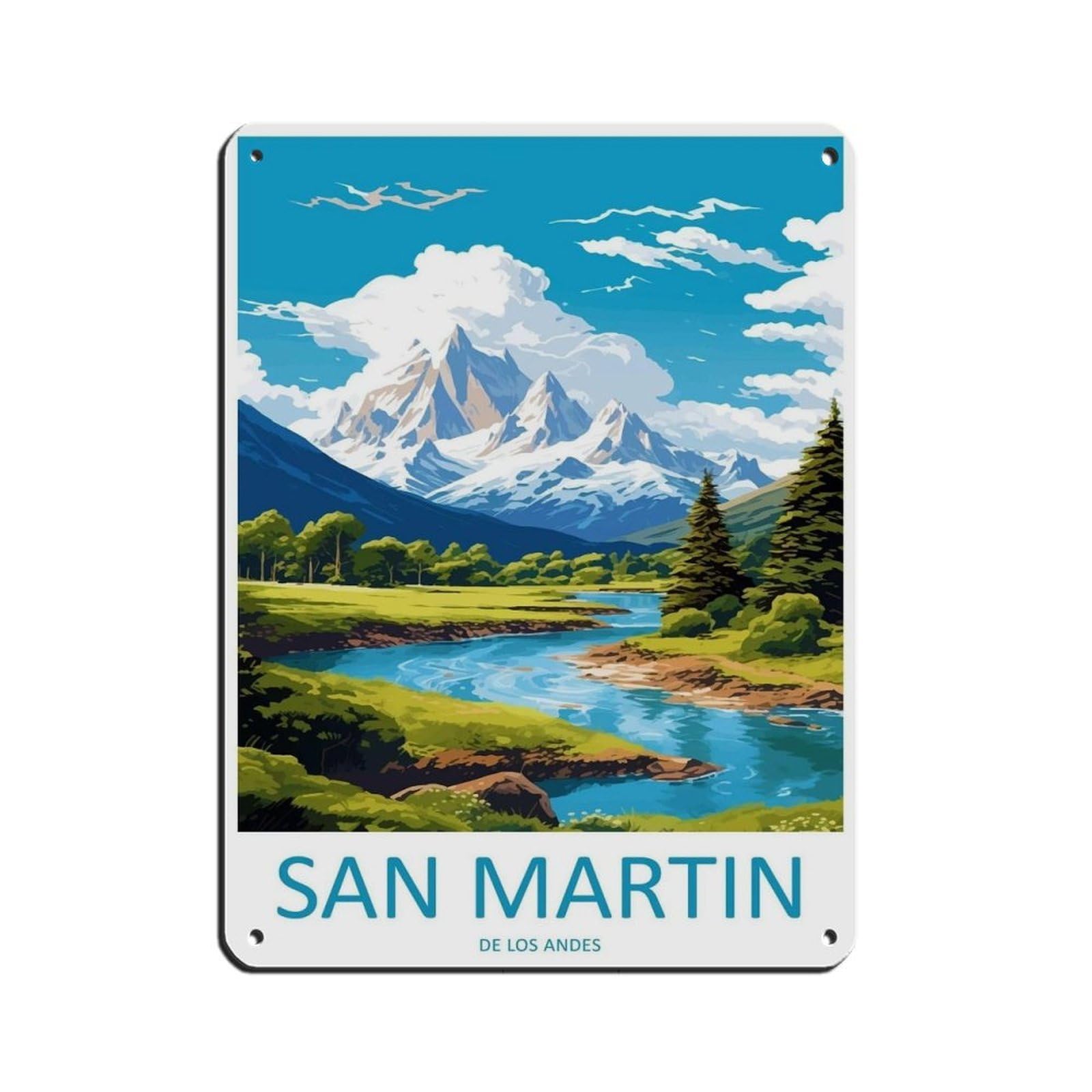 San Martin De Los Andes Travel Art（1） Tin Sign Vintage Metal Pub Club Cafe Bar Home Wall Art Decoration Poster Retro 12x16inch(30x40cm)