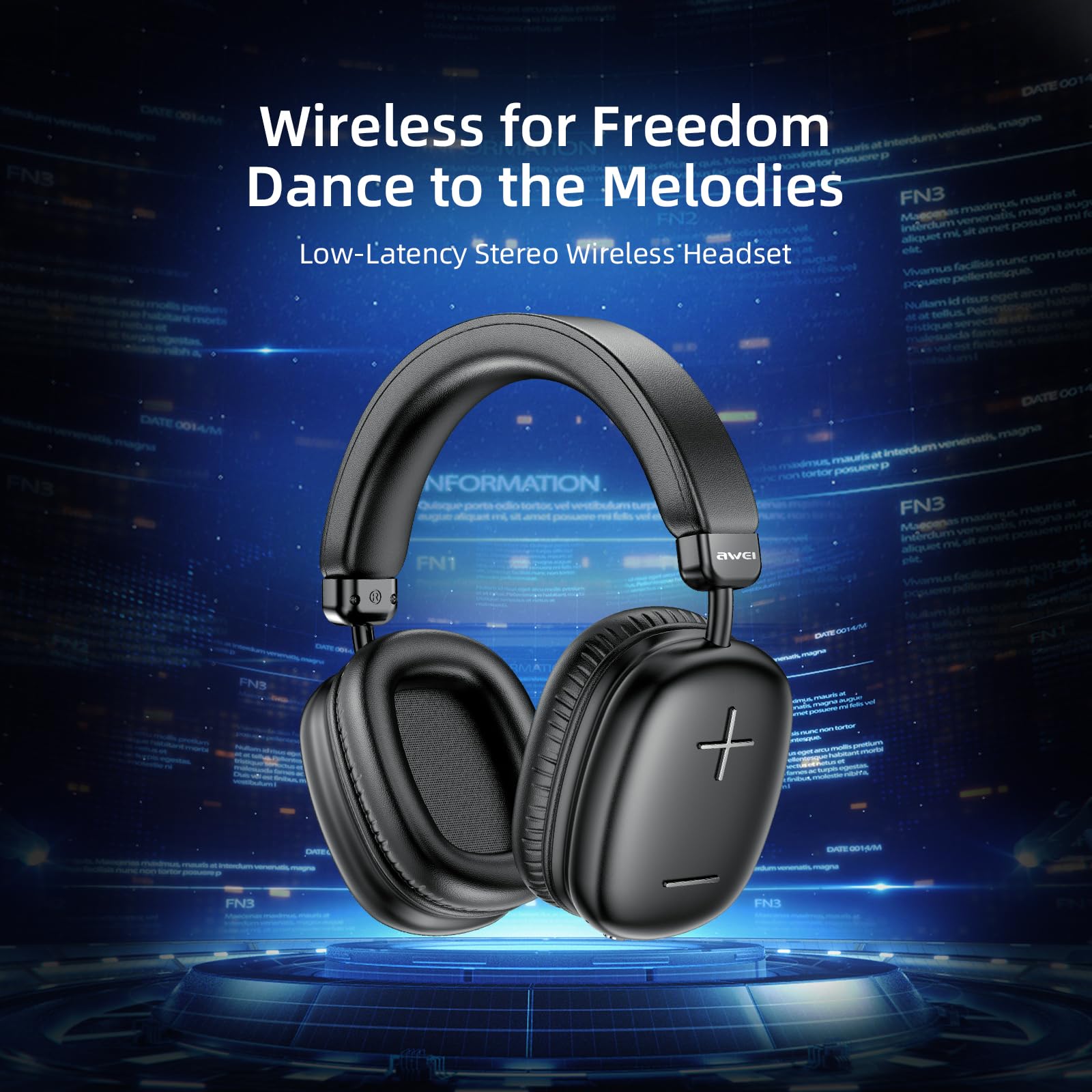 Bluetooth Wireless Headphones,Over ear Bluetooth Headphones,Stereo 300mAh Battery Illed With Can be Used for 10-12 Hours,Bluetooth Head Phones Works With iPhone Android and Bluetooth Devices - Black 4
