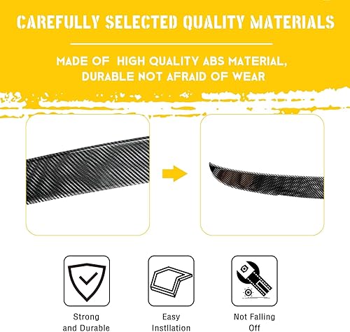 Miniatura 4 de Alerón trasero compatible con Civic 11th 4 puertas Sedan Gen Highkick Duckbill 2022-2024 alerón de tapa de maletero (color de fibra de carbono)