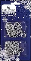 Elevate Essentials Silver Swirl Ornament Hooks - 40 Pack Decorative Metal Wire Hangers for Christmas Trees & Crafts