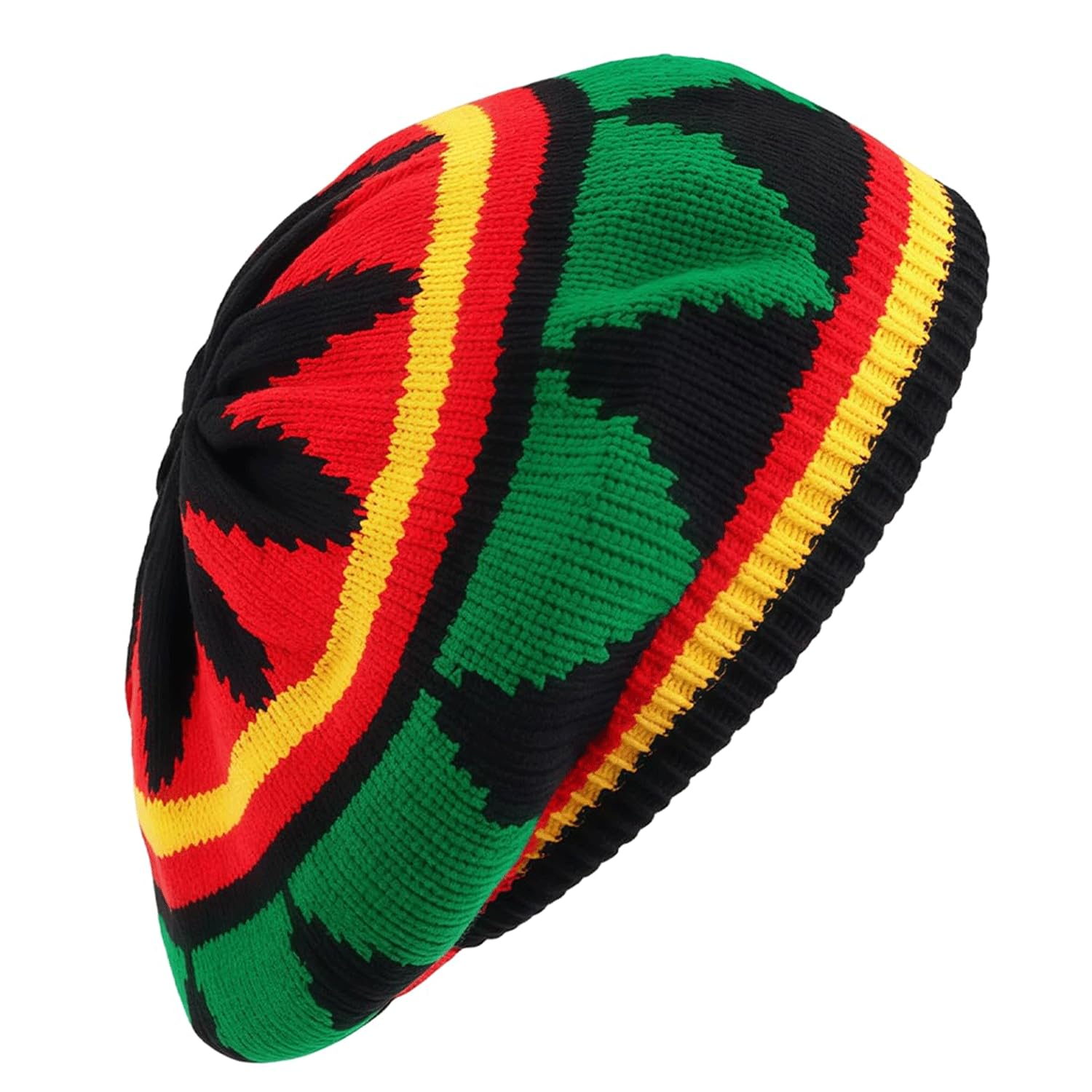 YIERM Rasta Hat Rainbow Jamaican Cap Hats Slouchy Baggy Cap for Hippie Cosplay Reggae Party Decoration