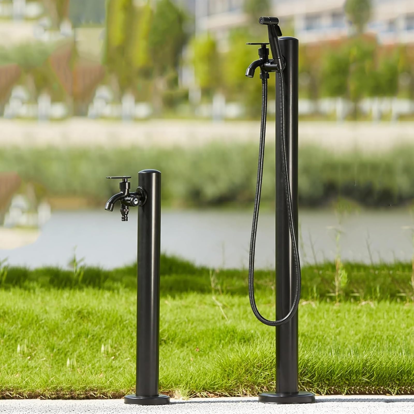 Genérico Bomba de Agua portátil de Columna - Grifo Exterior Multifuncional de 60 cm para jardín, terraza, decoración de Fuentes anticongelantes, Bomba de Agua de Grifo Vertical