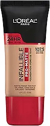 L'Oreal Paris Cosmetics Makeup Infallible Pro-Matte Liquid Longwear Base, bege marfim, 30 ml