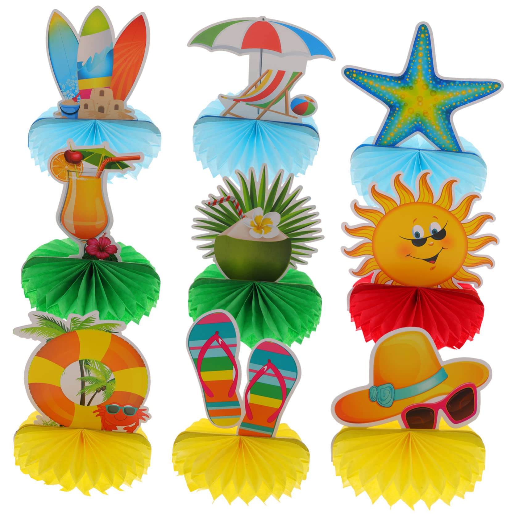 ifundom 27stücke Hawaii Party Deko Teiliges Honigwaben Ornament Für Sommerfestlichkeiten Einfache Anbringung Farbenfroh Für Fotohintergründe Und Kreative Partystimmung
