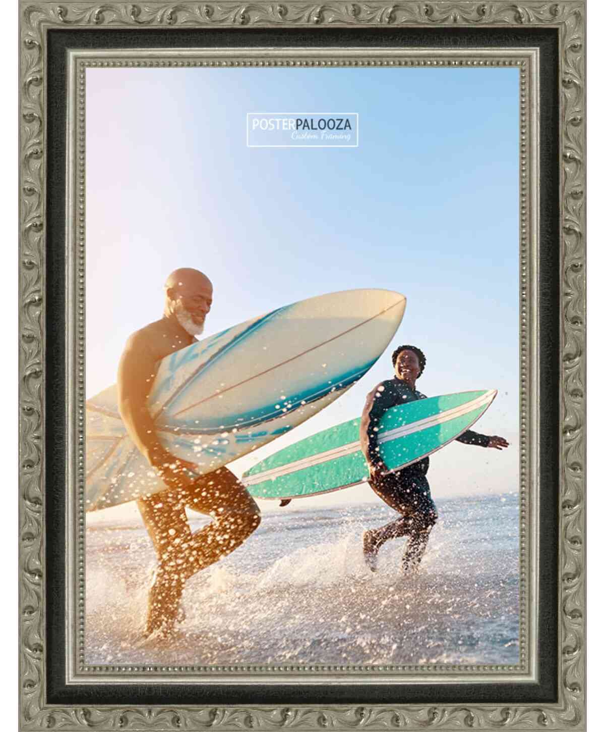 Amazon.com - Poster Palooza 25x20 Frame Silver and Black Ornate