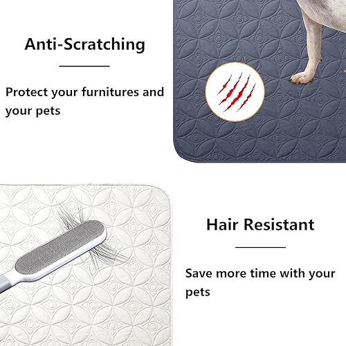 Miniatura 4 de Manta impermeable para perro, 82 x 102 pulgadas, fundas para sofá y cama, protector de muebles de perros, lavable y reversible, azul + crema