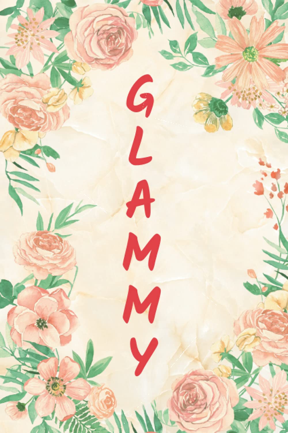 GLAMMY: Glammy Notebook, Cute Lined Notebooks and Journals, 120 Page journal, Lined Writing notebook, Glammy Gifts, marble cover, floral theme