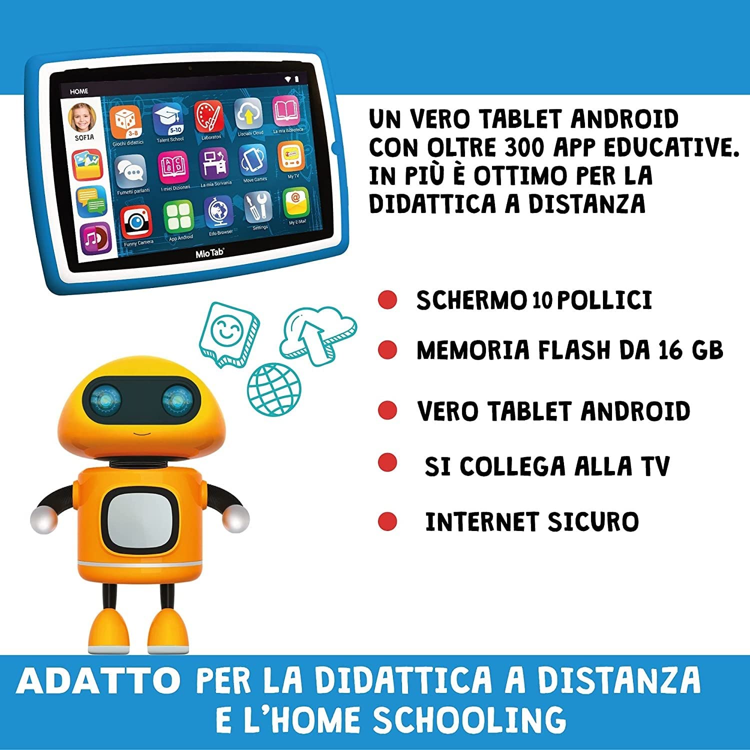 Lisciani Giochi Mio Tab 10 cali Tutor XL 2021, wielokolorowy, 89062