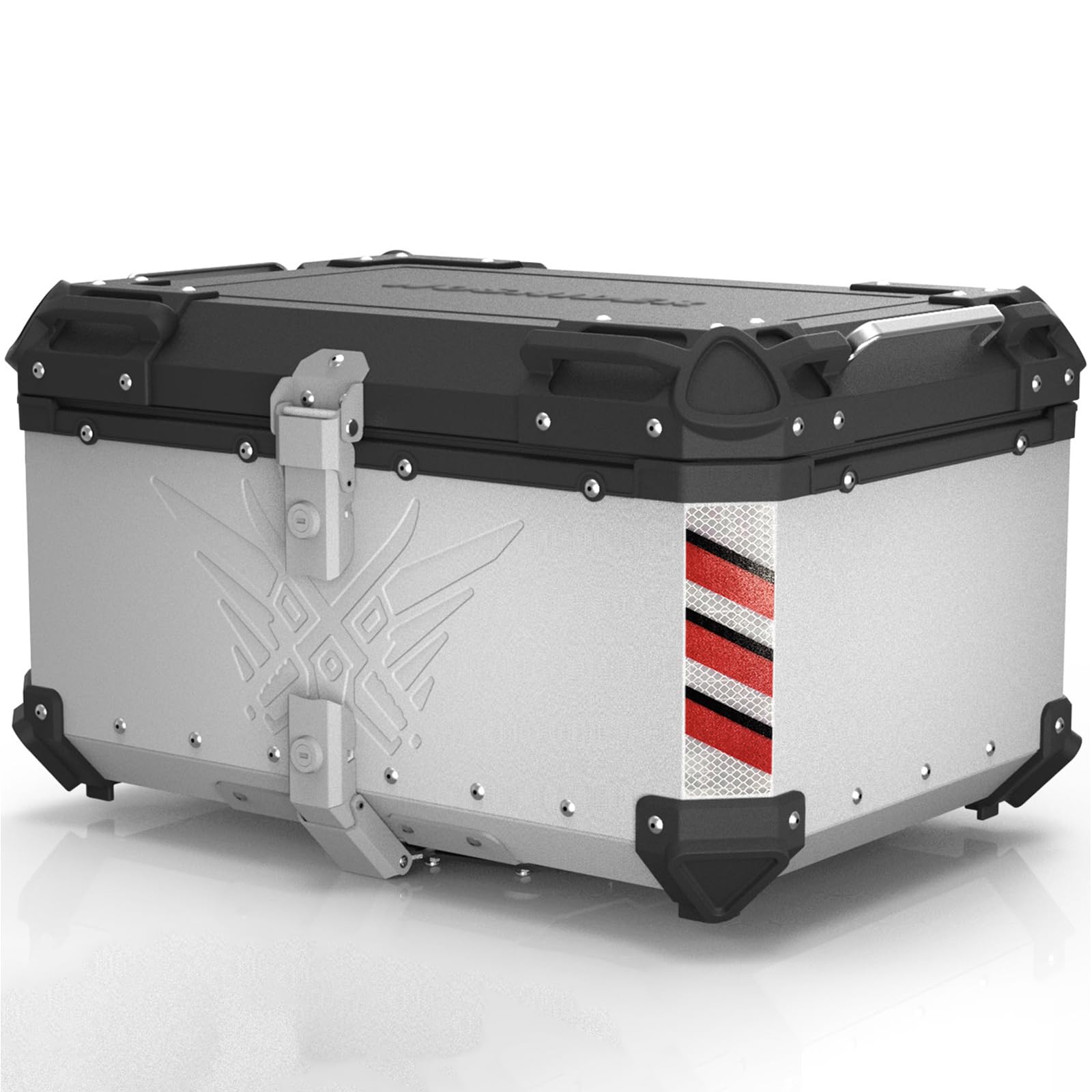 リアボックス 55l バイクリアボックス アルミ製トップケース ガンメタ 