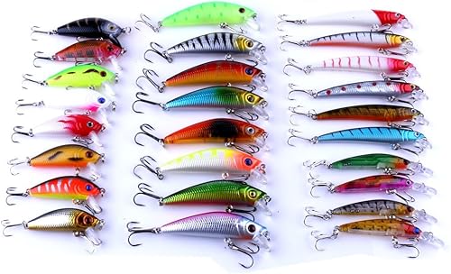 Miniatura 2 de 26pcs Señuelos de Pesca Bass Crankbait Kit Agua Salada/Agua Dulce Pesca Topwater Popper Poper Señuelo Pesca