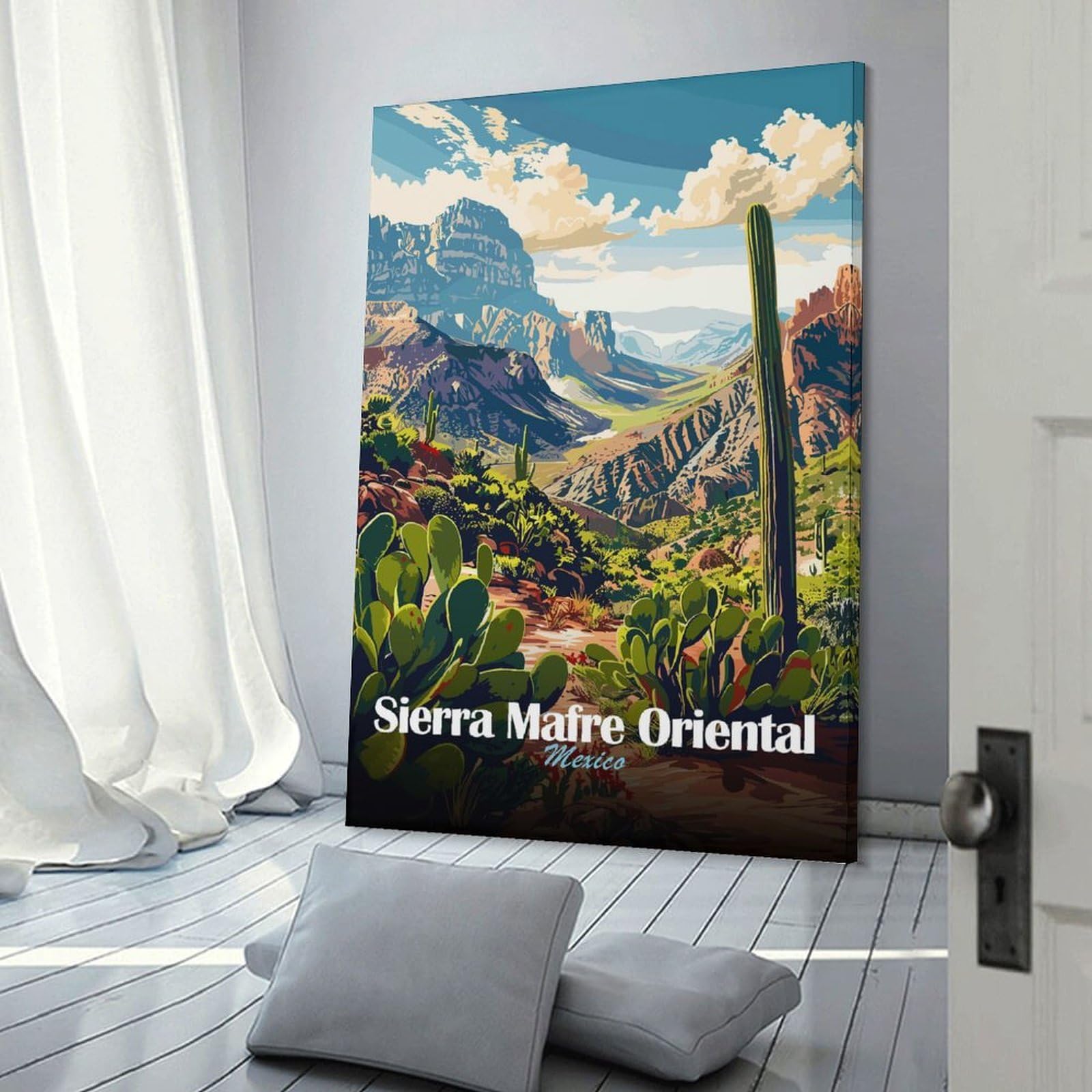 Junmoney Sierra Madre Oriental, Mexico Landscape Art Wall Art Print, 24x36inch(60x90cm), for Study, Office Or Focused Interiors, Home Office Artwork with Decorative Appeal