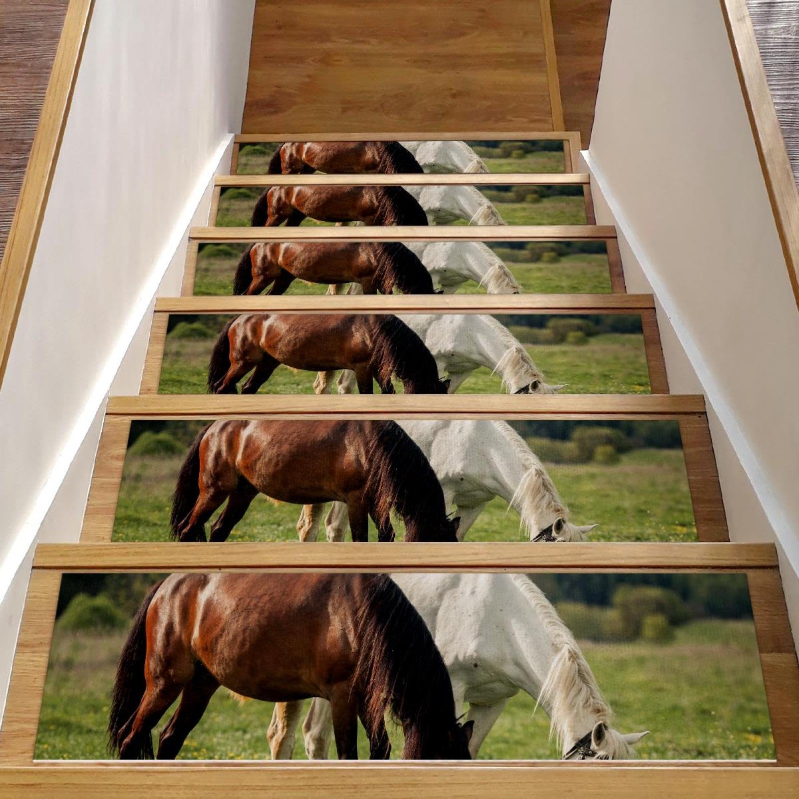 Peldaños antideslizantes de 76 x 20 cm para escaleras de madera interiores y perros