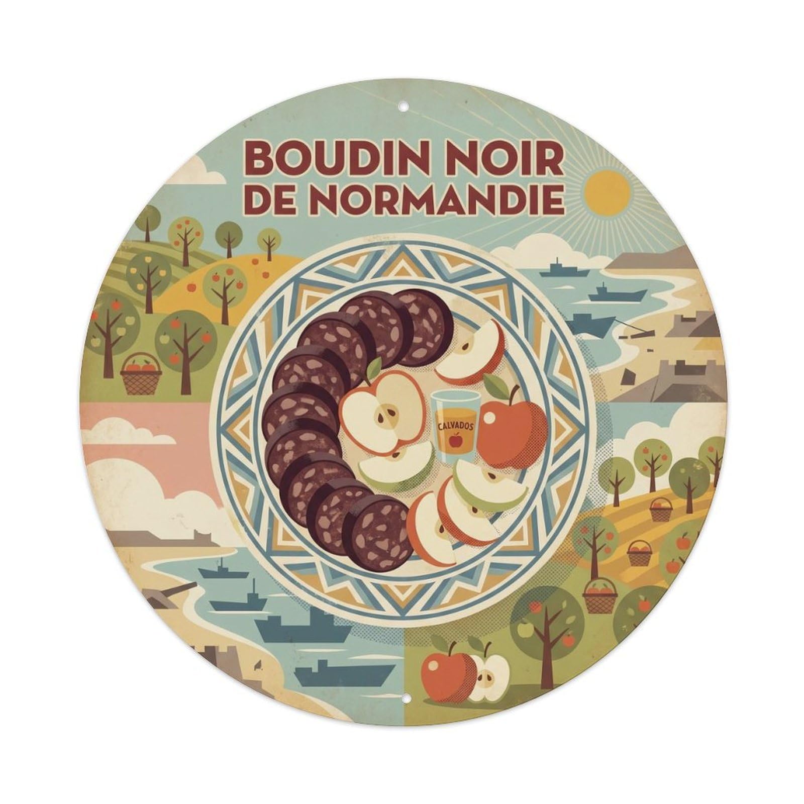 France Food Normandy Travel Blood Sausage Metal Tin Sign