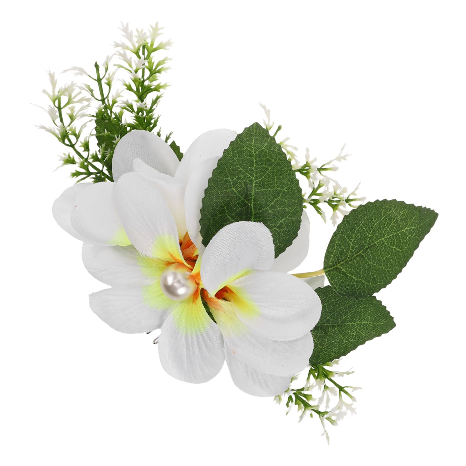 minkissy White Artificial Flower Hair Side Comb bridal comb Flower Hair Accessories for Women Girls Wedding Prom Party (White)