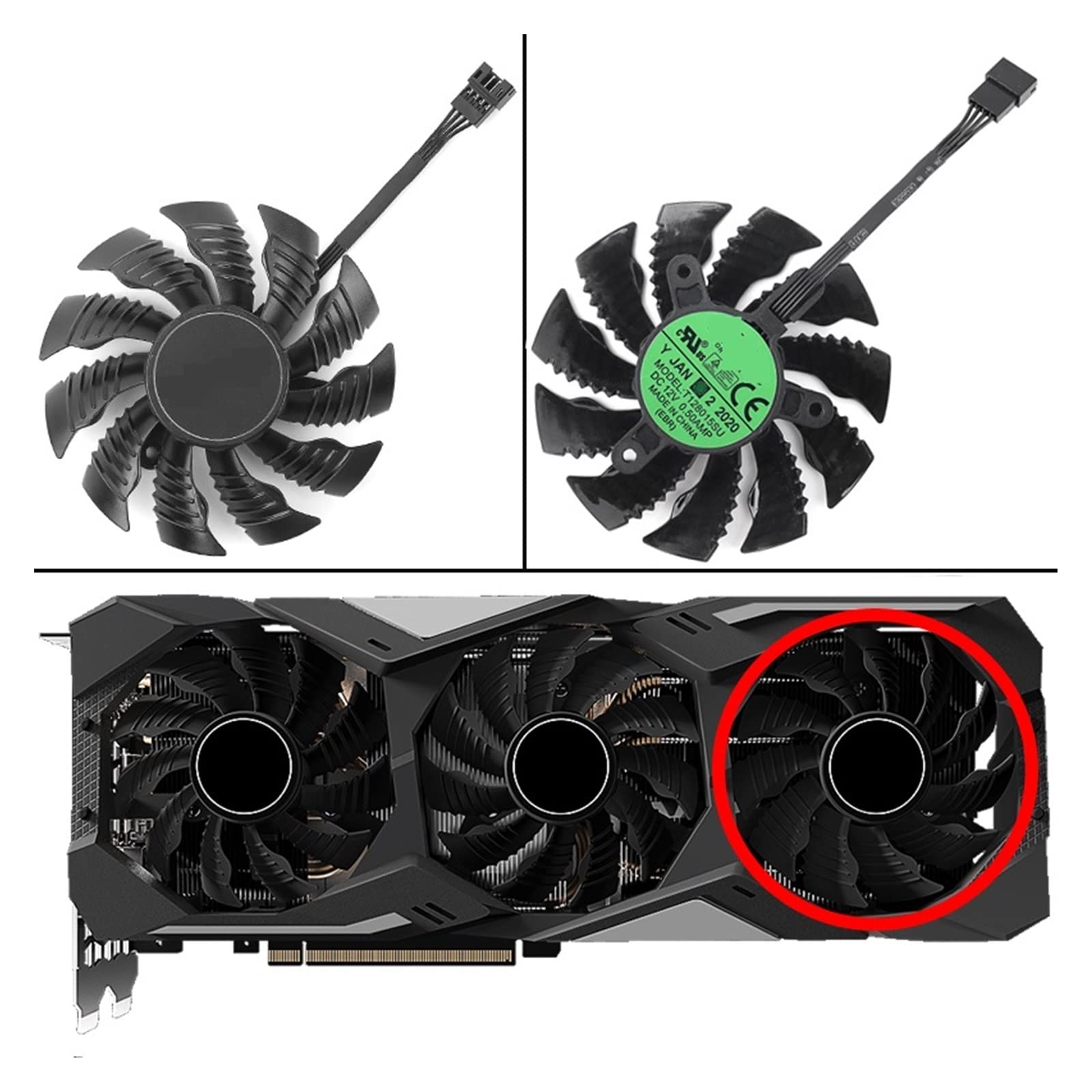 GIGABYTE GV-R9500 ファンレス化 ジャンク Amazon.co.jp: LiFBeauTiFuL 新しい 82MM T128015SU クーラー ファン