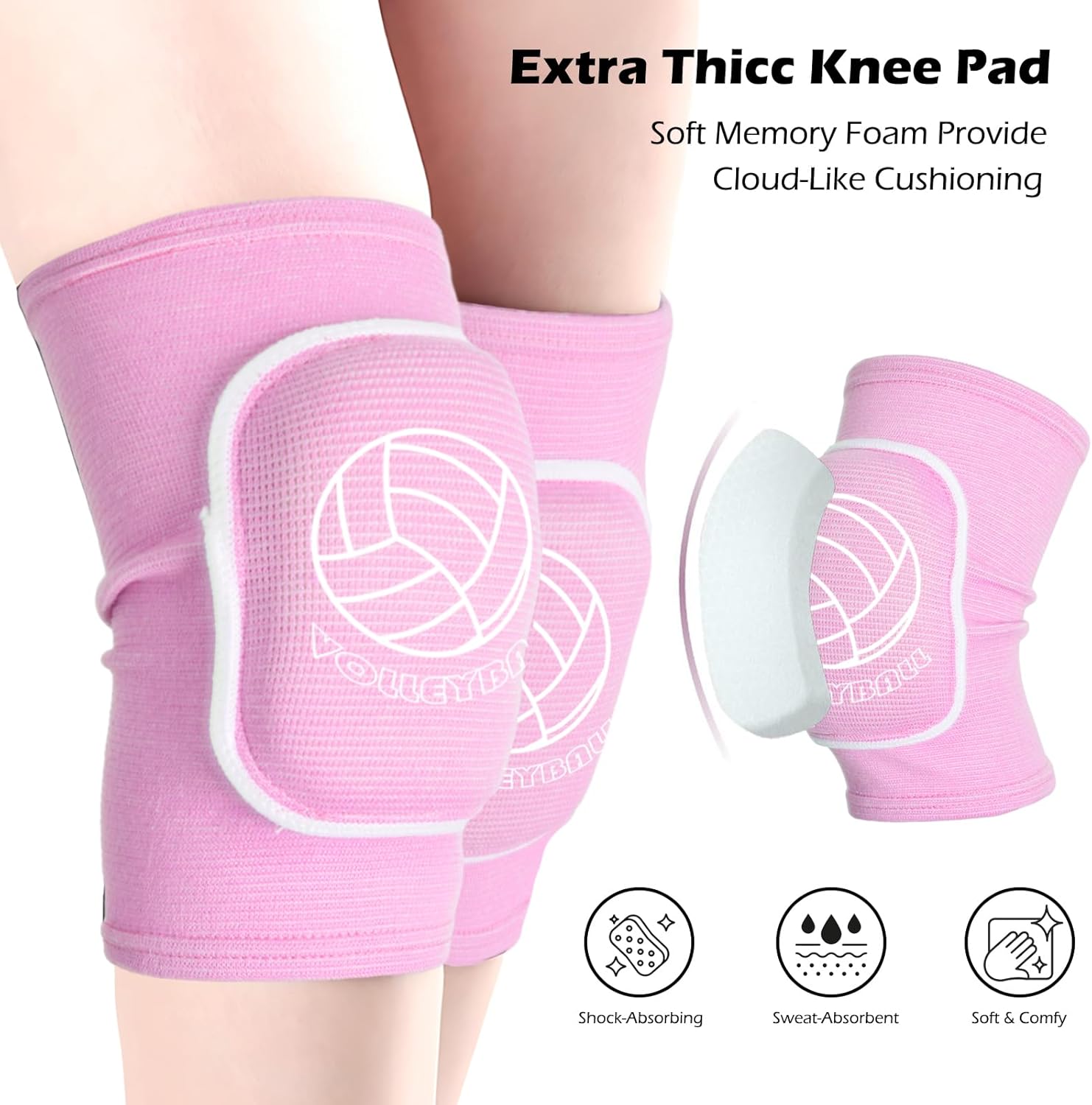 Youth Volleyball Gears - Knee Pads, Arm Sleeves, Socks & Drawstring Bag for Youth, Teen Girls Volley-Ball Training and Games