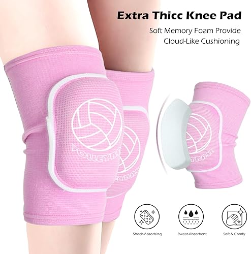 Miniatura 5 de Juego de engranajes de voleibol juvenil rodilleras, mangas para brazos, calcetines y bolsa para adolescentes y niños, equipos de protección de