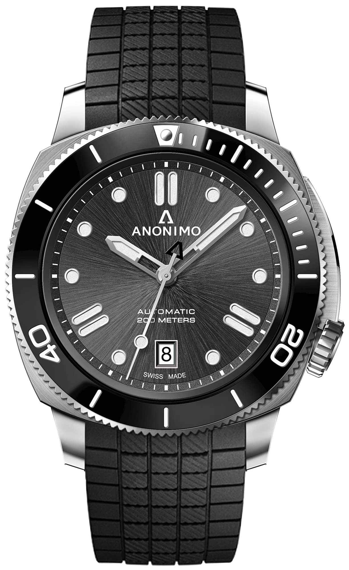 AnonimoNautilo Mens Analog Automatic Watch with Silicone Bracelet AM-5009.09.102.R11
