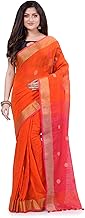 dB DESH BIDESH Women`s Pure Cotton Traditional Bengali Tant Handloom Cotton Saree Round Desigined With Blouse Piece