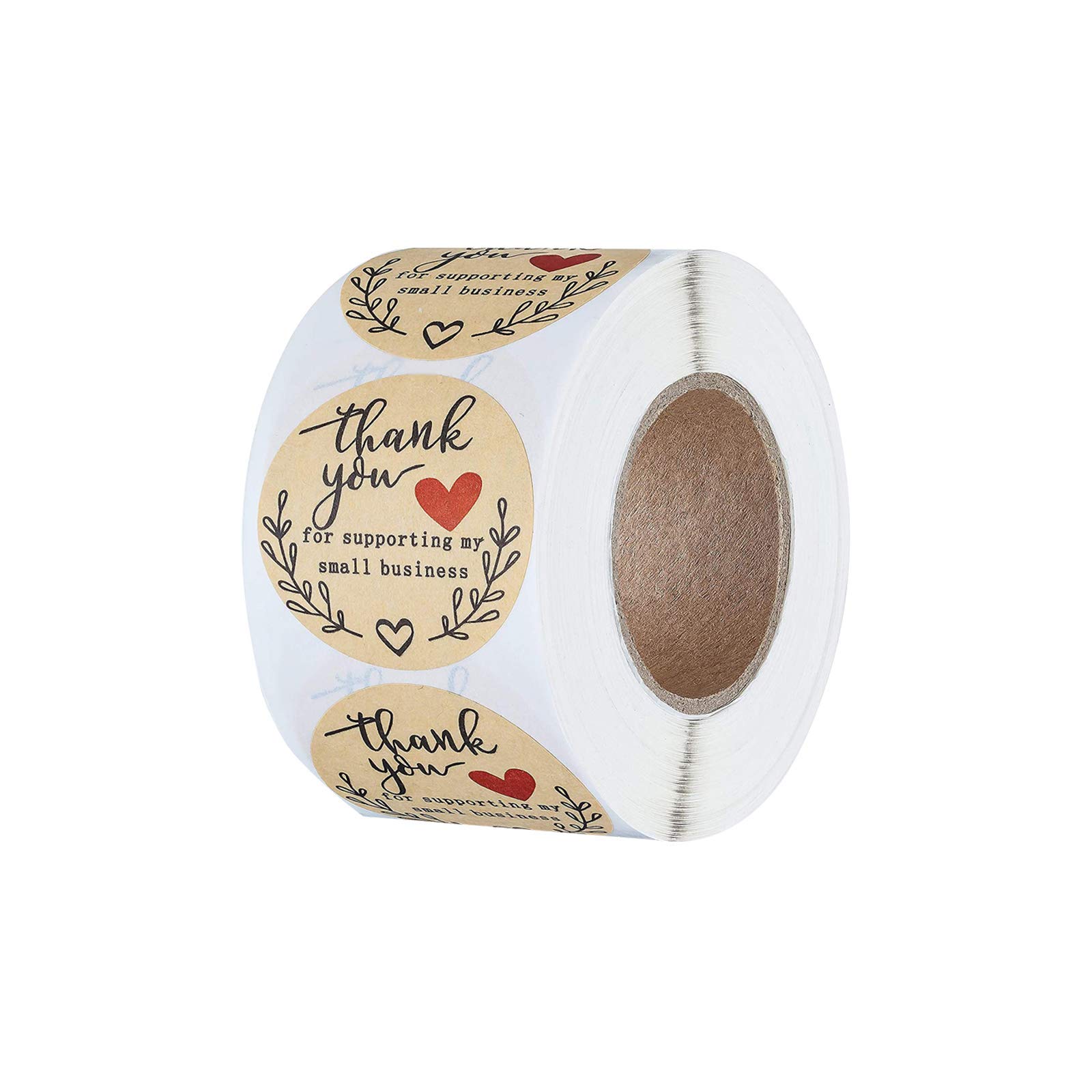 HASTHIP ® 500 Pcs 2 Inch Self-Adhesive Thank You for Supporting My Business Gift Paper Labels Stickers, Gift Handmade Labels for Christmas Craft Card Making (Yellow1)