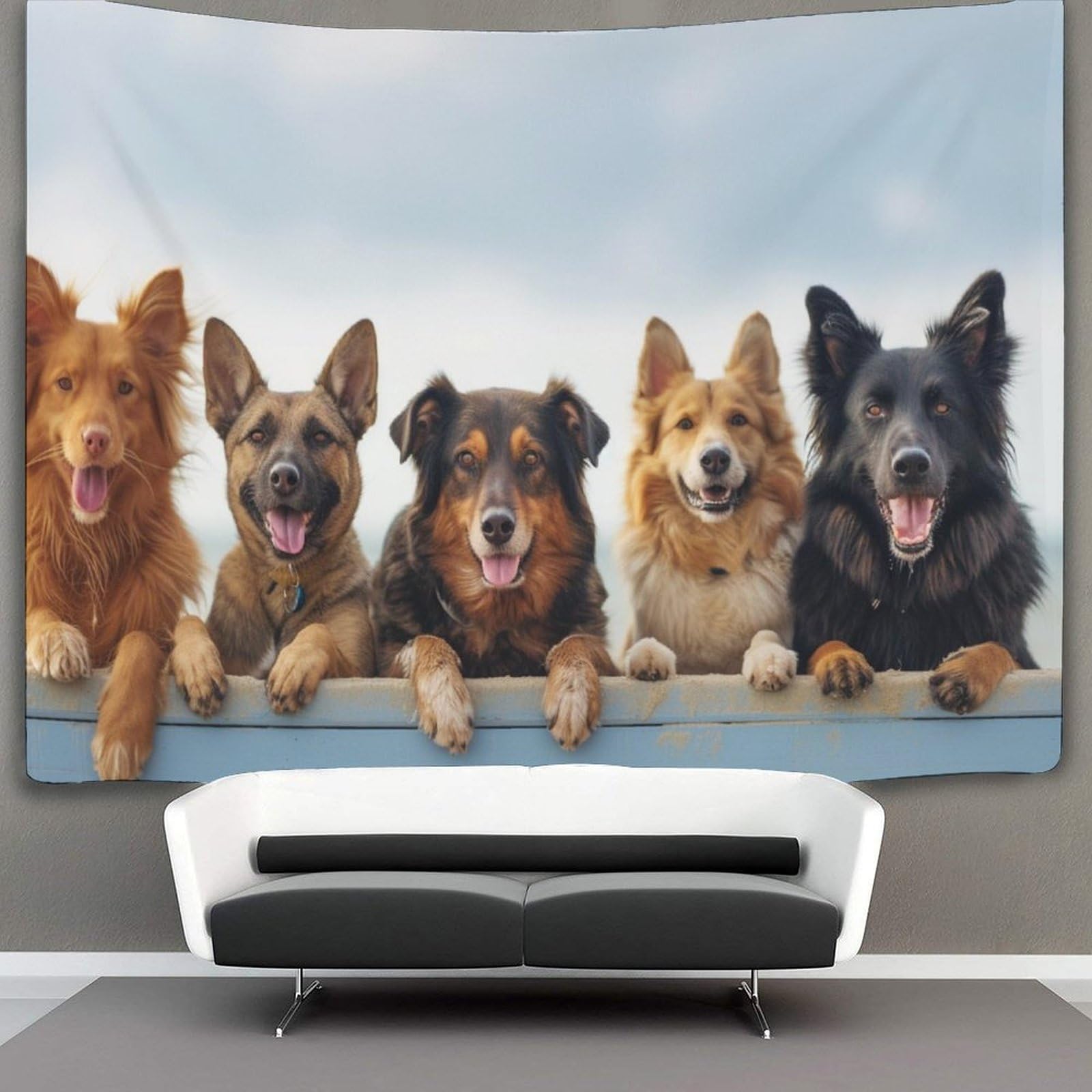 kaiyun Cute Dog Tapestry Bedroom Aesthetic Indie Wall Room Decor Cartoon Animals Wall Hanging,Wall Art 70cmx100cm