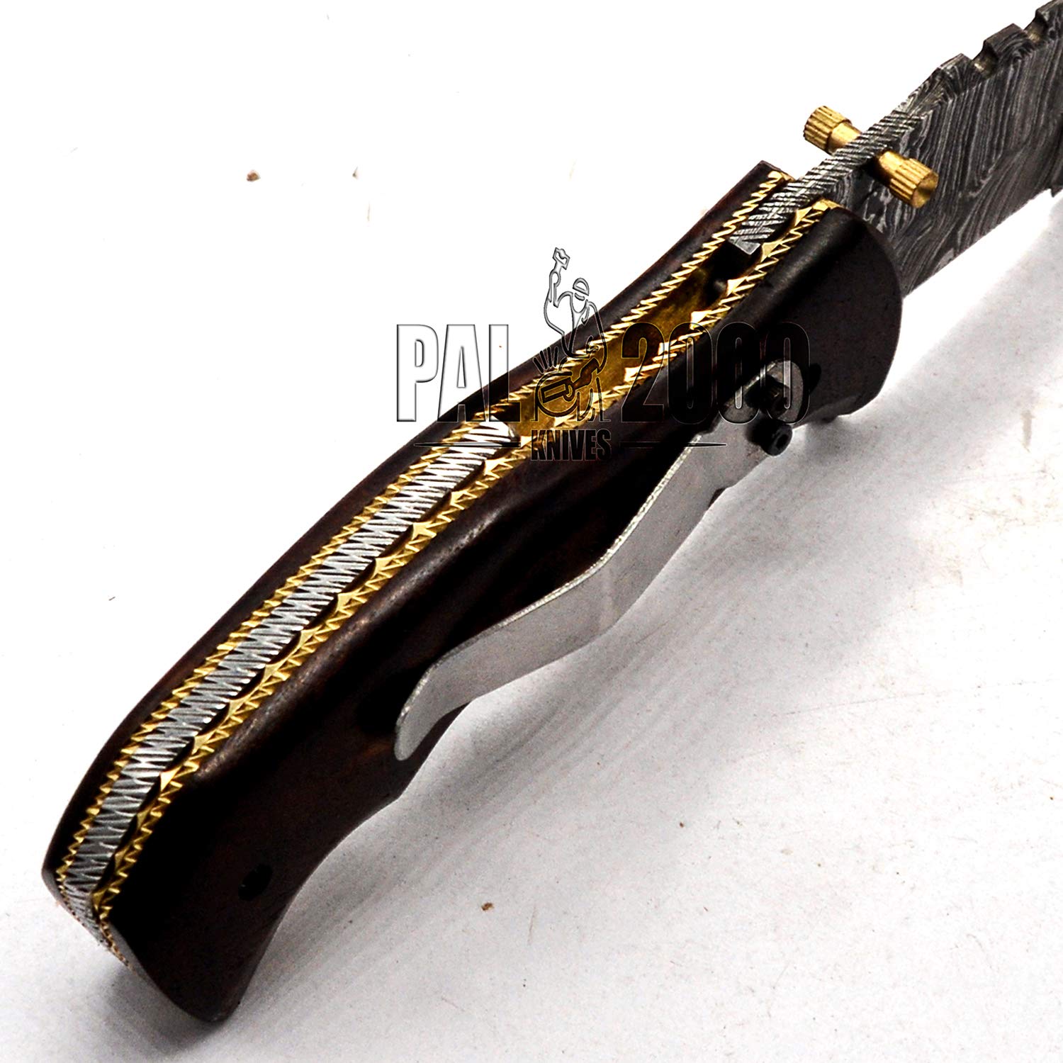 PAL 2000 Coltello fatto a mano in acciaio damascato con fodero Coltello da collezione - Coltello da cucina - Coltello da collezione - Coltello da regalo 9328