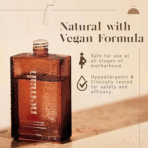 Miniatura 5 de Nemah - Aceite nutritivo para el vientre para mujeres embarazadas - Aceite hidratante para estrías con jojoba y aceite de coco - Vegano y libre de