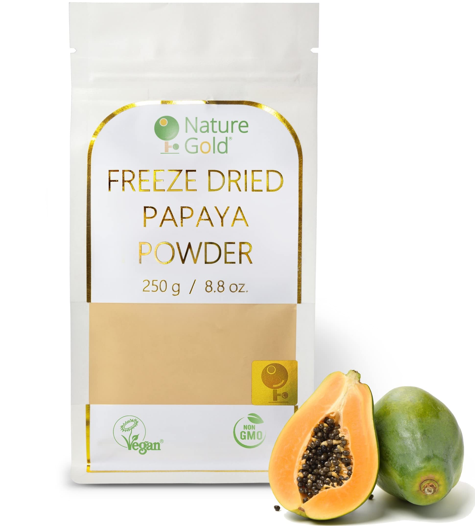 Papaya Liofilizada en Polvo | 250g | 100% Natural & Vegano | Sin GMO | Sin Azúcar y Sin Aditivos ~*~