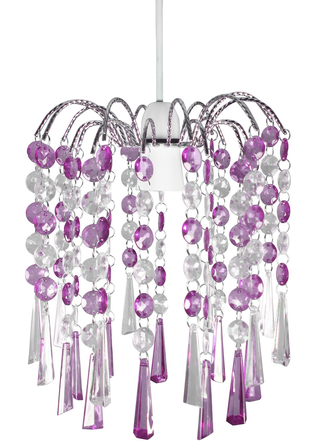 Lightmode Ely Chiseled Droplet Pendant Ceiling Light Lampshade Clear and Plum LMB033