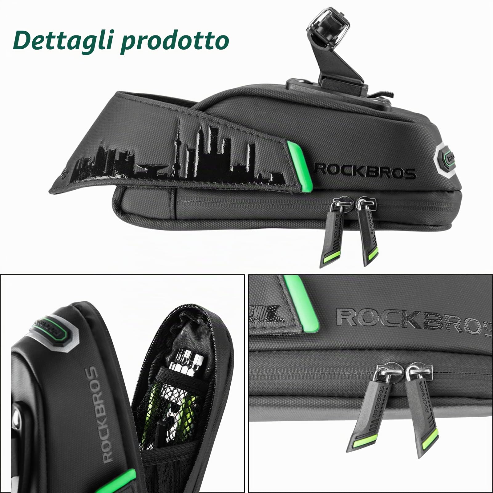 ROCKBROS Borsa Sella Bici Idrorepellente Borsa Sottosella per Bicicletta Grande Capacià Disegno Estetico (S 1l)