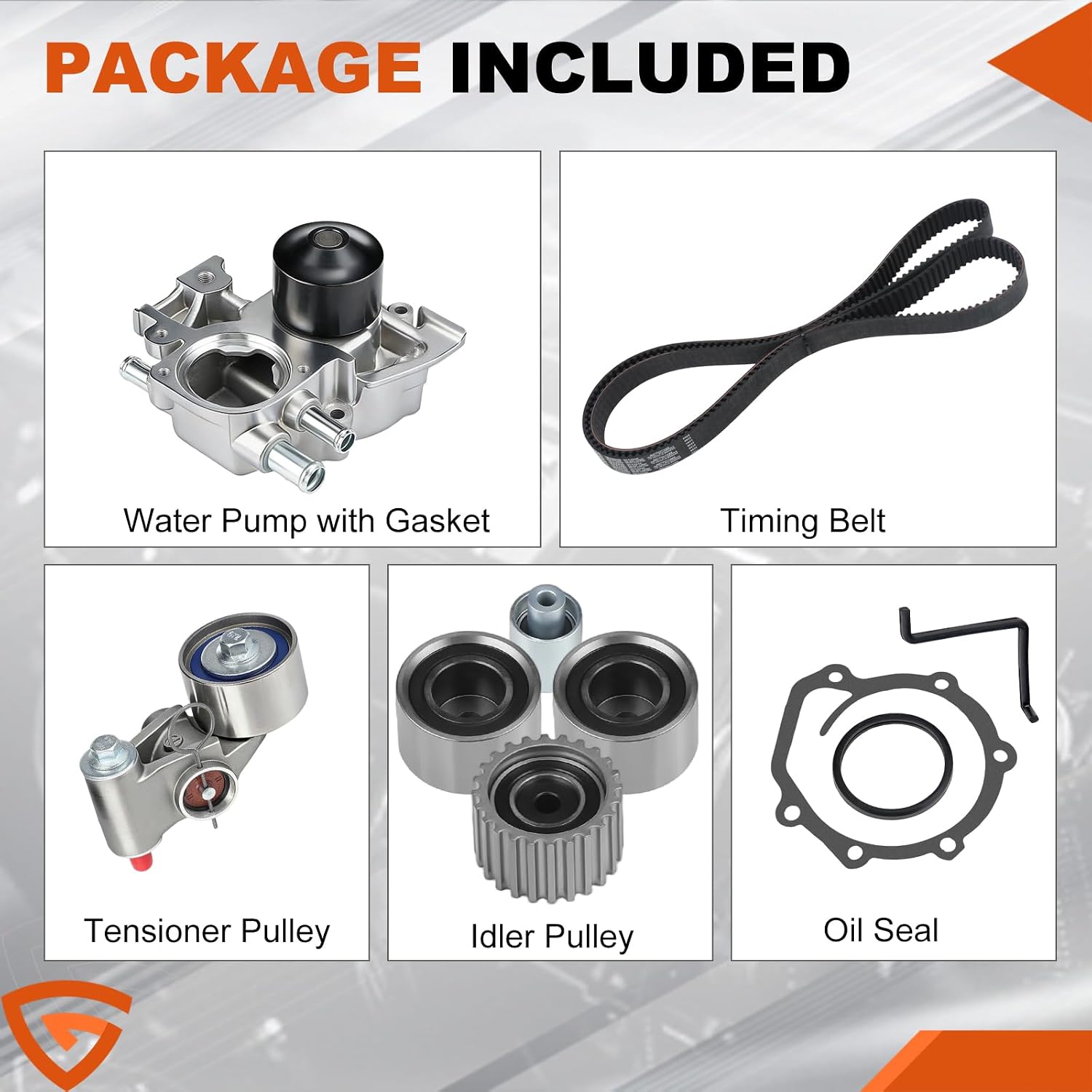 TKF004 Timing Belt Kit with Water Pump Fit for Subaru Impreza Wrx Sti Forester Legacy Outback 2.0L 2.5L Turbo H4 DOHC Replaces#TCKWP328 TKF-004
