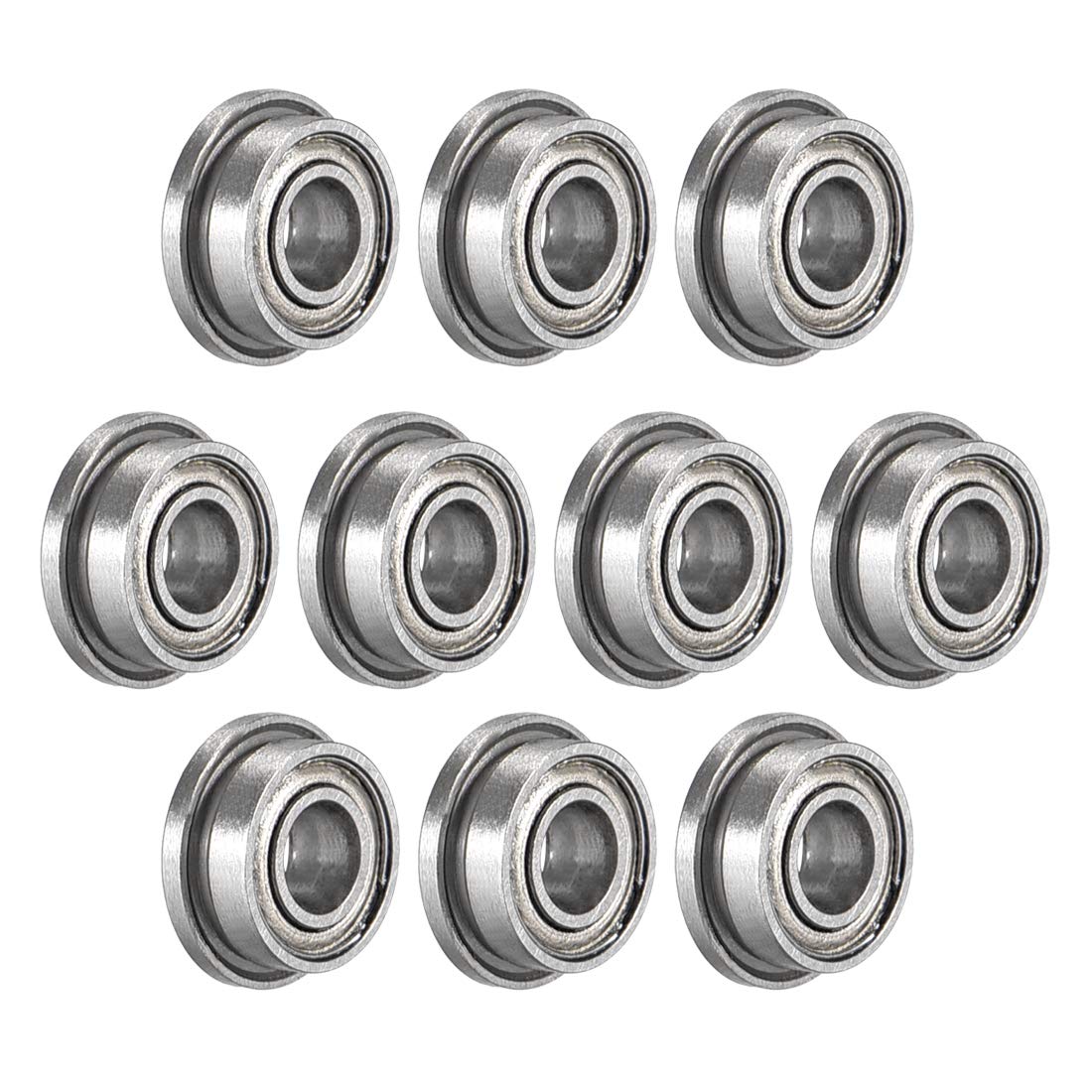 uxcell F682XZZ Flanged Ball Bearing 2.5x6x2.6mm Double Metal Shielded (GCr15) Chrome Steel Flange Rip Bearings 10pcs