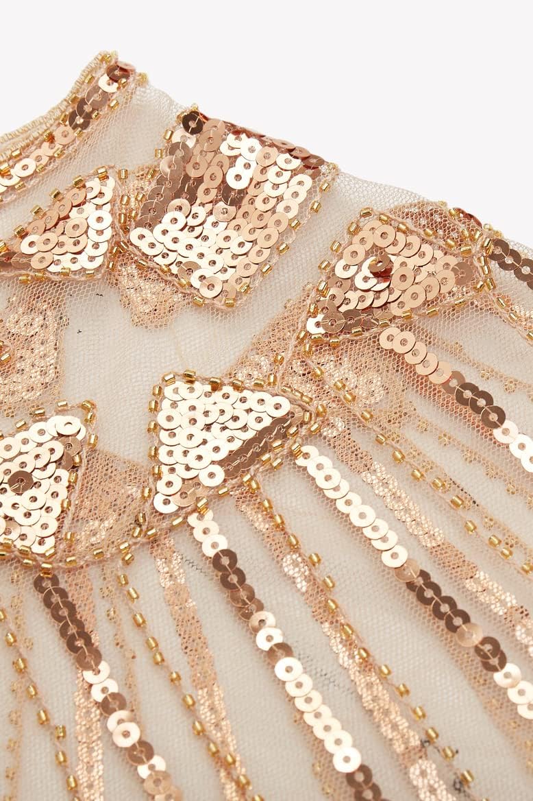 BABEYOND 1920s Shawl Wraps Sequin Beaded Evening Cape Bridal Shawl - Image 6