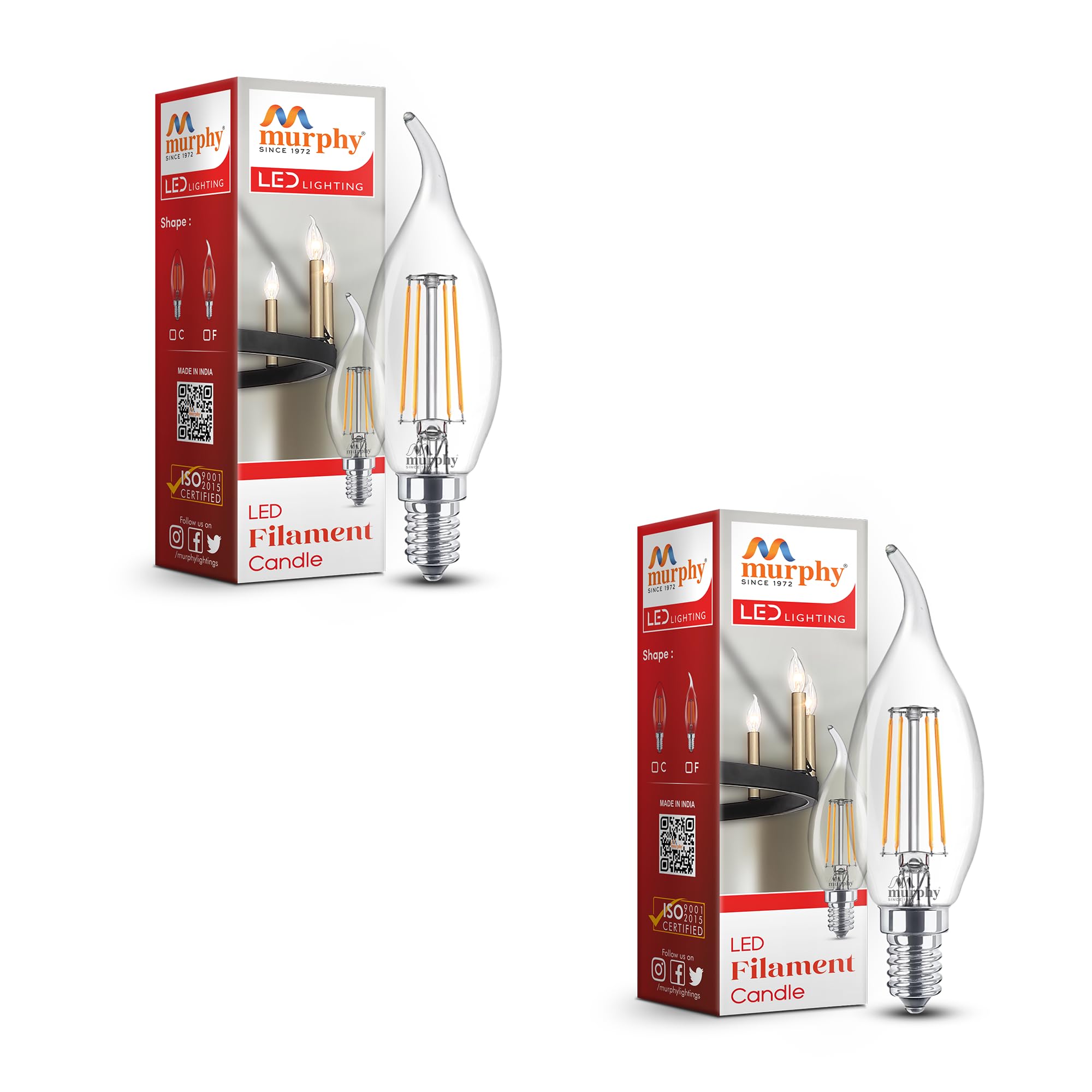 Vintage LED Candle Bulbs - Edison Filament Style -1 Vintage LED Candle Bulbs - Edison Filament Style -1
