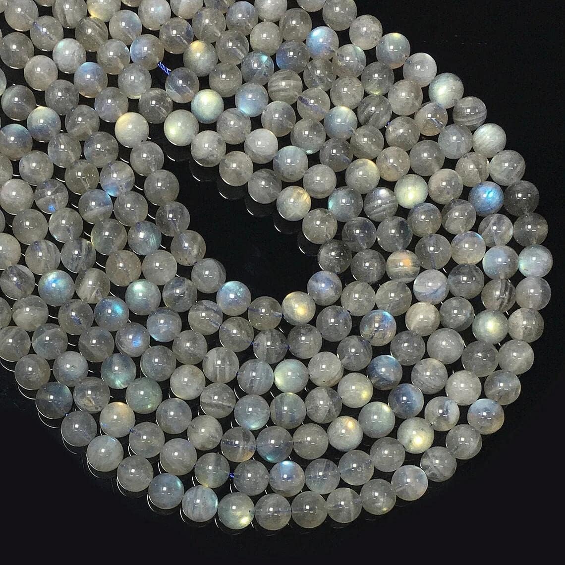 Labradorit-Perlen, natürliche Edelsteinperlen, rund, lose Perlen für Schmuckherstellung, 8 mm, 150 Stück