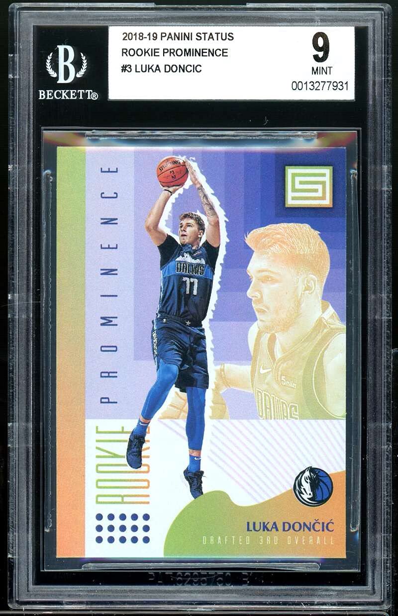 Amazon.com: Luka Doncic Rookie Card 2018-19 Panini Status Rookie Prominence  #3 BGS 9 : Collectibles & Fine Art