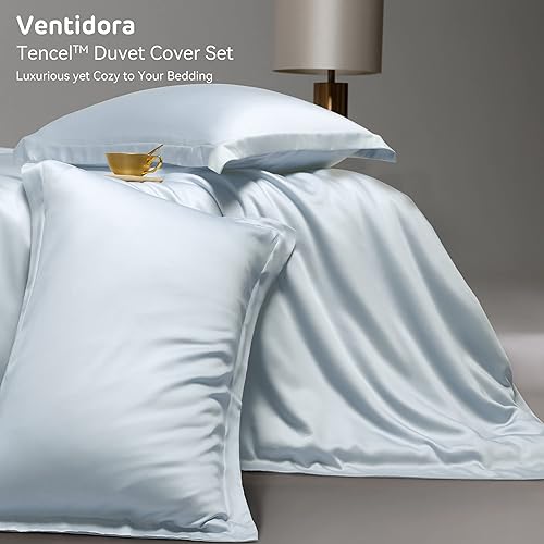 Miniatura 2 de Ventidora Juego de funda de edredón súper suave y refrescante tamaño Queen, 100% Tencel Lyocell (3 piezas), juego de funda de edredón suave y fresco
